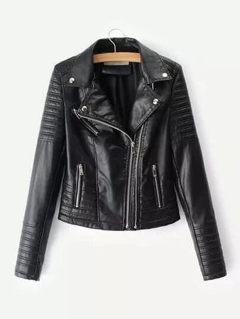 Faux Leather Biker Jacket | ROMWE