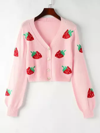 Pink Strawberry Cardigan