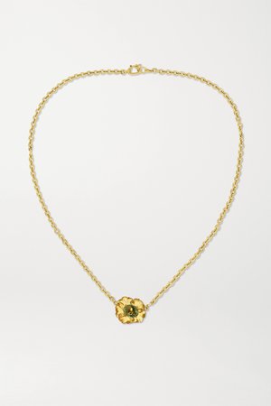 Gold Tropical Flower 18-karat gold tourmaline necklace | Irene Neuwirth | NET-A-PORTER