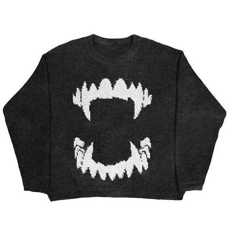 Vampire Teeth Oversized Sweater | BOOGZEL APPAREL – Boogzel Apparel