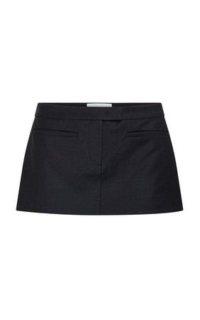 black tailored micro mini skirt