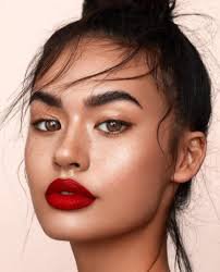 natural makeup with red lips - Google Search