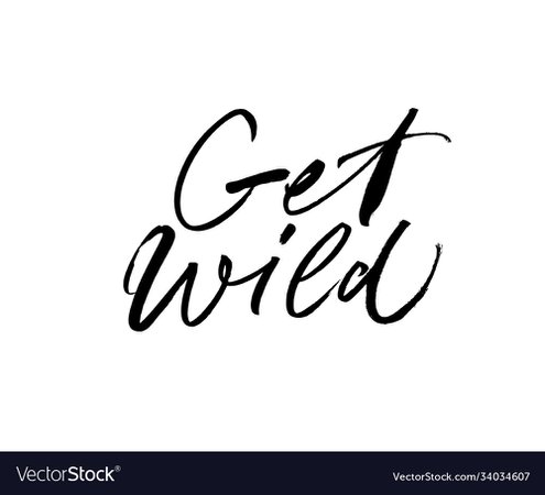 Get wild ink brush lettering Royalty Free Vector Image