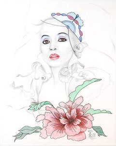 hibiscus girl drawing - Google Search