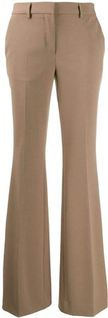 Brag-wette tailored flared trousers