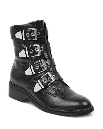 Marc Fisher LTD. Women's Diante Buckled Leather Military Booties | Bloomingdale's
