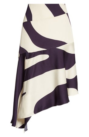 Milly Spring Zebra Stripe Asymmetrical Hem Skirt | Nordstrom