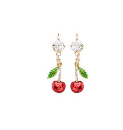Cherry diamond earrings red jewelry