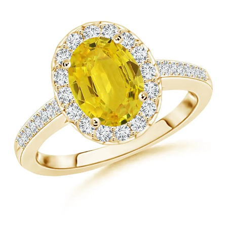 Yellow Sapphire Ring- Gold Sapphire Ring- Yellow Gemstone Ring- Anniversary Birthday Gift For Her