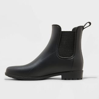 Women's Chelsea Rain Boots - A New Day™ Black 6 : Target