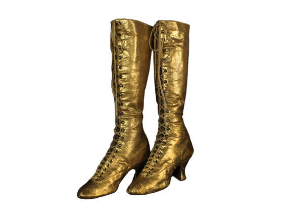 vintage gold boots
