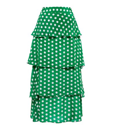 Alexandra Miro - Frieda tiered polka-dot chiffon skirt | Mytheresa