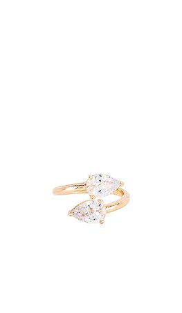 Ettika Wrap Crystal Ring in Gold | REVOLVE