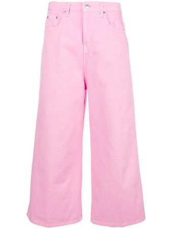 bubblegum pink wide leg jeans