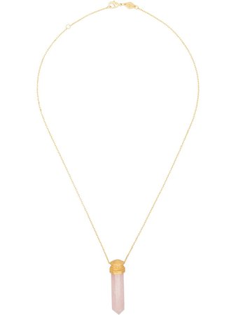 Anni Lu 18kt gold-plated La Spirit Rose Quartz Necklace - Farfetch