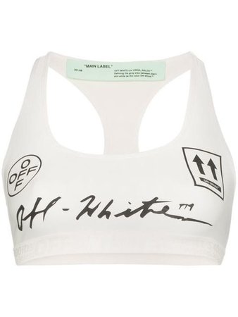 Off-White logo print sports bra $360 - Buy Online - Mobile Friendly, Fast Delivery, Price