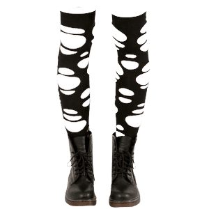 @dreamkiss-official black boots with ripped socks