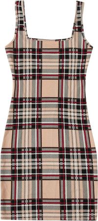 Amazon.com: Floerns Women's Casual Sleeveless Plus Size Bodycon Midi Tank Dress Multi Plaid 4XL : Clothing, Shoes & Jewelry