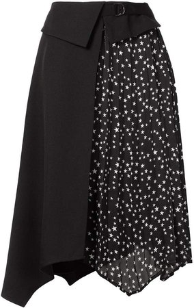 star-print panelled skirt