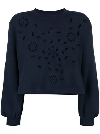 See by Chloé Laser Cut Floral Jumper