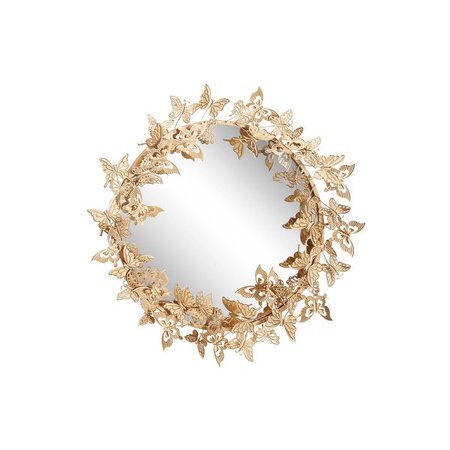 37" Large Round Metallic Gold Butterfly Hanging Wall Mirror - 28 x 5 x 28Round - Overstock - 32085764