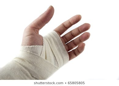 white hand bandages