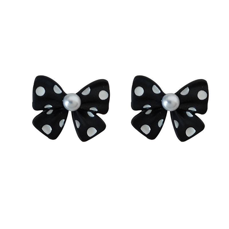 black and white polka dot earrings