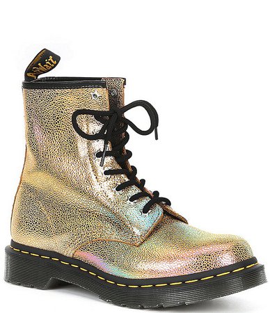 Dr. Martens Women's 1460 Rainbow Ray Metallic Lace-Up Combat Boots