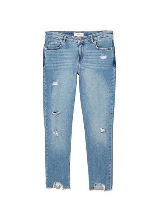 MANGO Ripped details slim-fit jeans