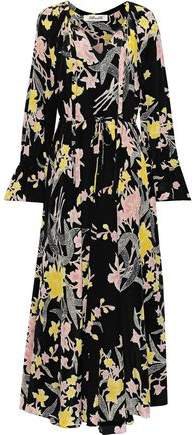 Imogene Floral-print Silk Crepe De Chine Maxi Dress