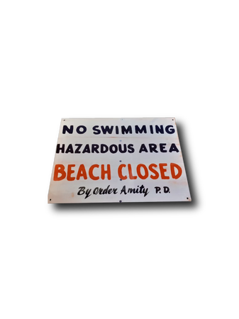 Amity Island beaches closed signs Jaws 1970s movies