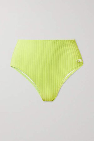 The Beverly Ribbed Bikini Briefs - Chartreuse