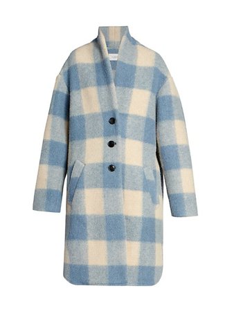Shop Isabel Marant Étoile Gabriel Felted Wool-Blend Check Coat | Saks Fifth Avenue