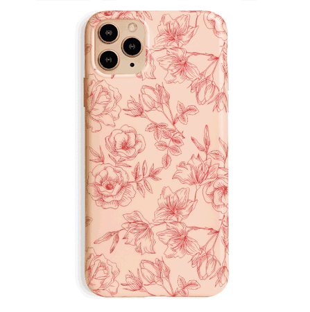 Nude Red Chrome Floral iPhone Case – VelvetCaviar.com