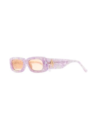 Linda Farrow x The Attico Marfa marble-print Sunglasses - Farfetch