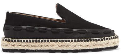 Canvas And Leather Espadrilles - Black
