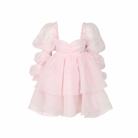square neck princess dress in pink