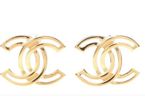 Chanel gold CC studs