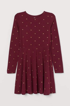 Cotton Dress with Glitter - Red