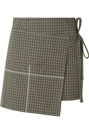 Sandy Liang | Checked wrap-effect cotton-blend mini skirt | NET-A-PORTER.COM