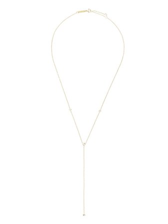 Zoë Chicco 14kt Yellow Gold Diamond Lariat Necklace - Farfetch