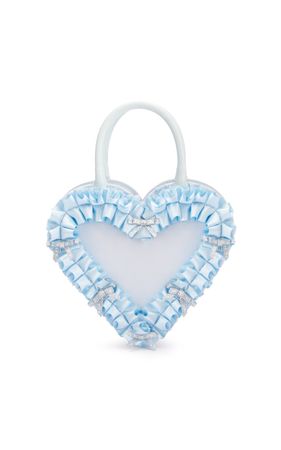Medium Antoinette Satin Heart Bag By Mach & Mach | Moda Operandi