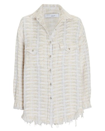 IRO Marsh Fringed Tweed Shirt Jacket | INTERMIX®