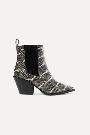Aeydē aeyde - Kate Snake-effect Leather Ankle Boots - Snake print