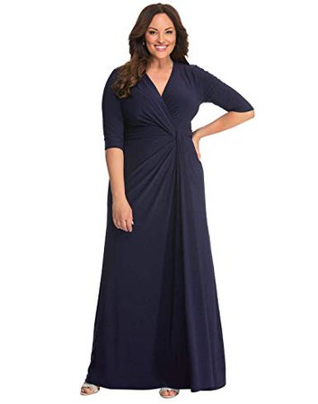 Kiyonna Women's Plus Size Romanced by Moonlight Gown - Nocturnal Navy at Amazon Women’s Clothing store: