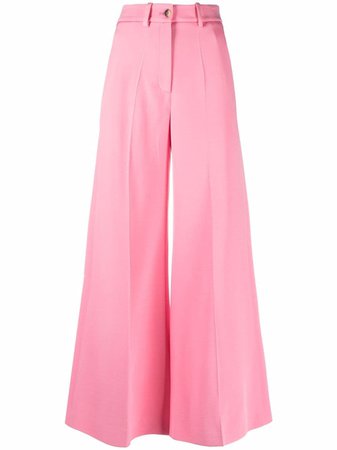 Valentino cropped pressed-crease trousers