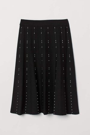 Fine-knit Skirt - Black