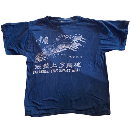 VINTAGE I Climbed the Great Wall Shirt Tshirt Dark Blue | Etsy
