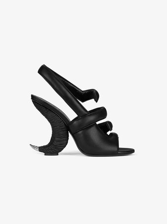 Sandals in leather with horn heel | GIVENCHY Paris