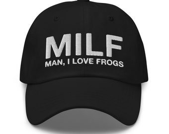 MILF Man I Love Frogs Embroidered Bucket Hat | Etsy